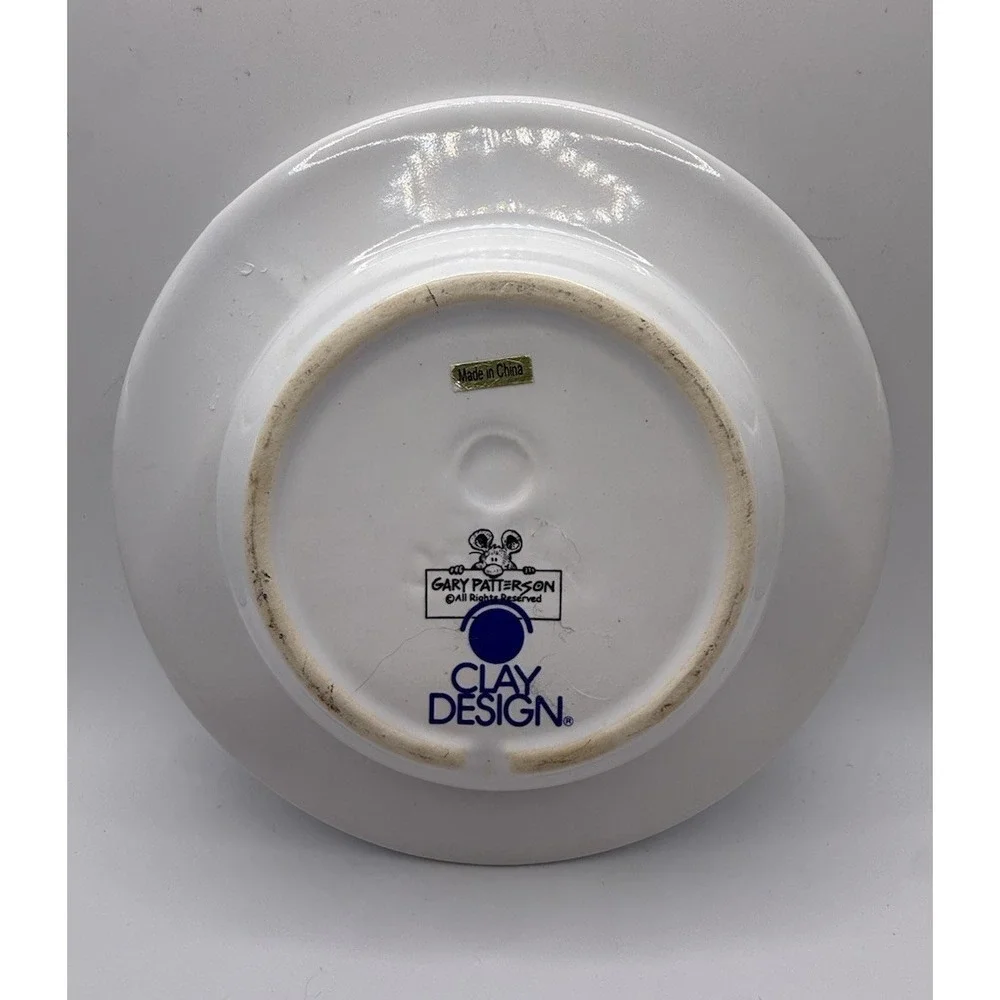 Gary Patterson Vintage Ceramic Cat Food Water Bowl 